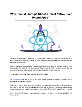 why should startups choose react native over