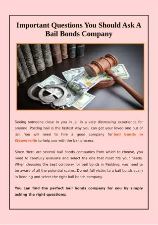 Important Questions You Should Ask A Bail Bonds Company