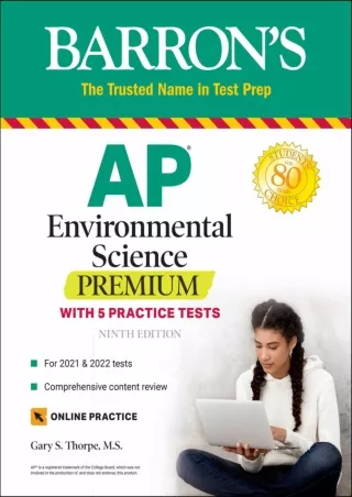 EBOOK AP Environmental Science Premium With 5 Practice Tests Barron s Test