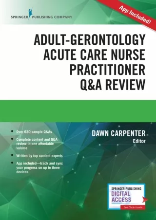 DOWNLOAD Adult Gerontology Acute Care Nurse Practitioner Q A Review