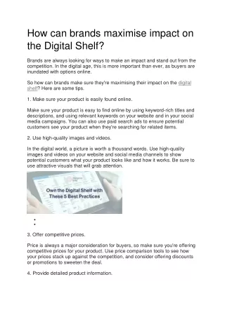 how can brands maximise impact on the digital