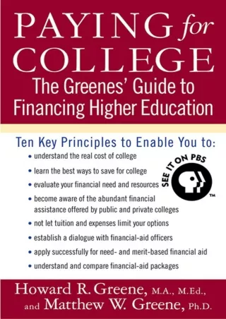 READ Paying for College The Greenes Guide to Financing Higher Education