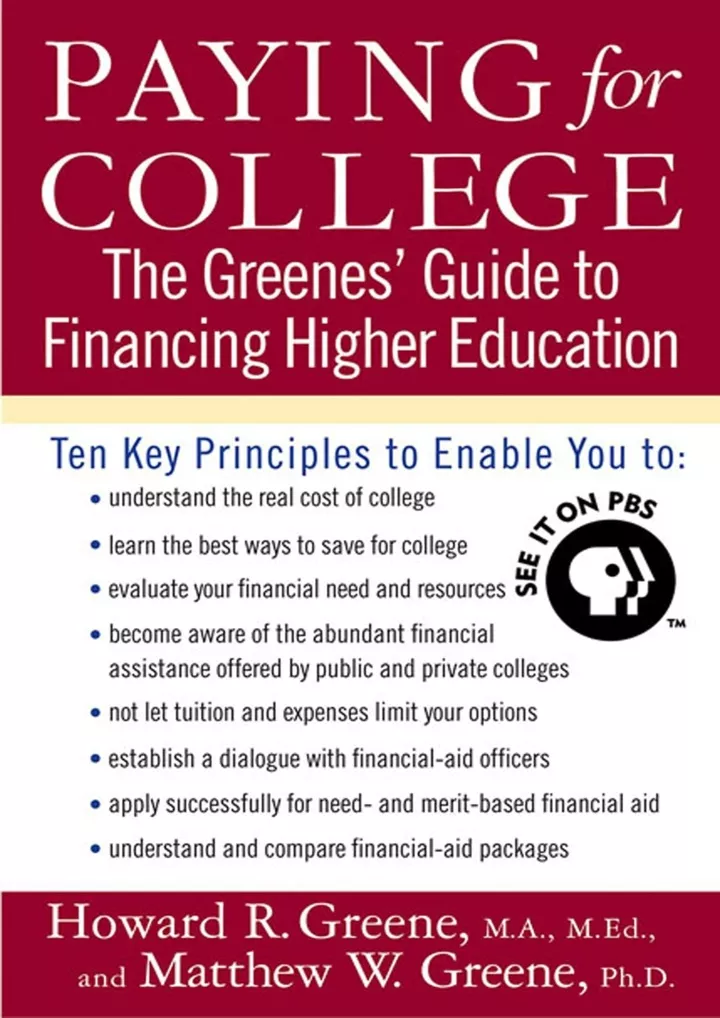 PPT - READ Paying for College The Greenes Guide to Financing Higher ...