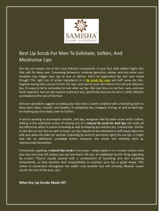 Best Lip Scrub For Men To Exfoliate, Soften, And Moisturise Lips