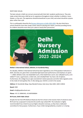 Nursery Admission in Faridabad  Top Schools of Delhi NCR
