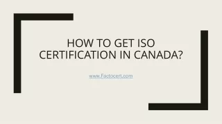 How to get ISO Certification in Canada
