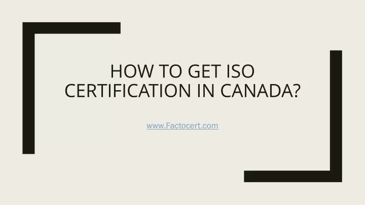 how to get iso certification in canada