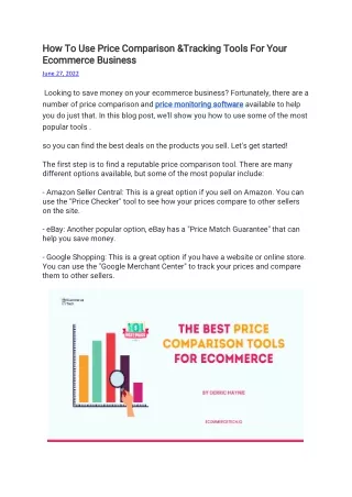 how to use price comparison tracking tools