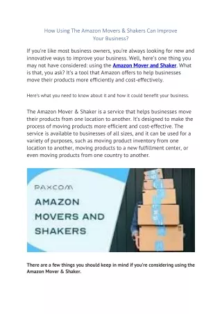 how using the amazon movers shakers can improve