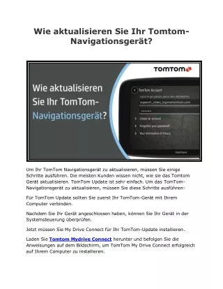 Wie aktualisieren Sie Ihr Tomtom-Navigationsgerät?