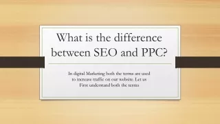 what is the difference between seo and ppc