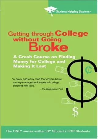 READING Getting Through College without Going Broke A crash course on finding