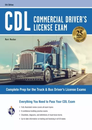 DOWNLOAD CDL  Commercial Driver s License Exam 6th Ed  Everything You Need