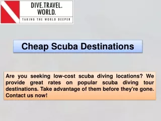 Cheap Scuba Destinations
