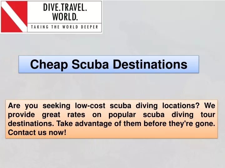 cheap scuba destinations