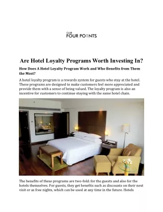 Are Hotel Loyalty Programs Worth Investing In