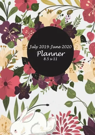 EPUB July 2019 June 2020 Planner 8 5 x 11 Beautiful Floral White Cover