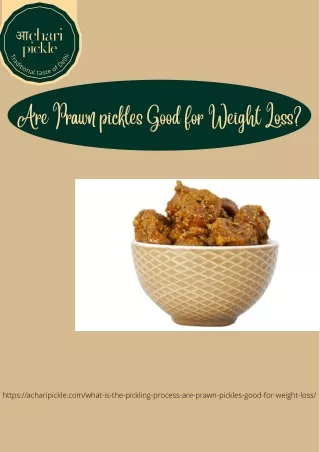 are prawn pickles good for weight loss