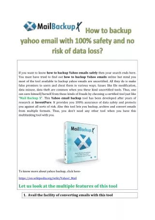 Mail Backup X Yahoo Backup Tool for Mac
