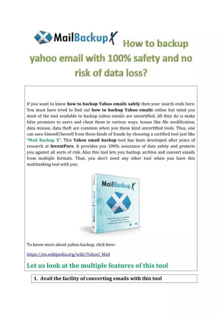 if you want to know how to backup yahoo emails