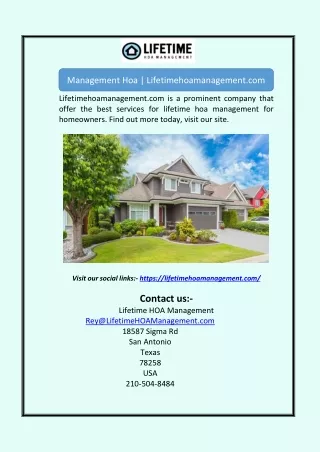 management hoa lifetimehoamanagement com