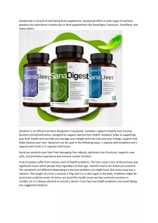 sanalyslab is a brand of well being food