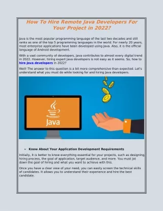 How To Hire Remote Java Developers For Your Project in 2022?
