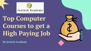 Top Computer Courses to get a High Paying Job