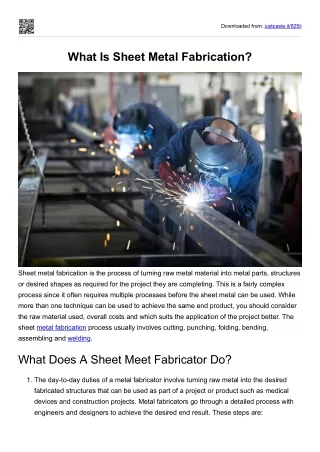 What is sheet metal fabrication
