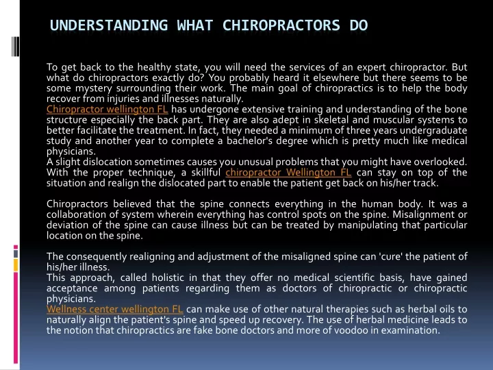 understanding what chiropractors do