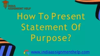 h o w to p r es e nt statement of purpose