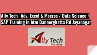 ally tech adv excel macros data science