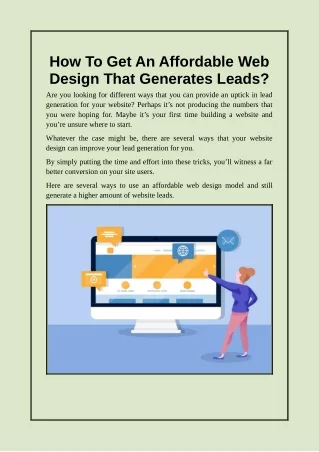 Get Cost-Effective Web Design That Produces Leads