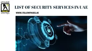 List of Security Services in UAE