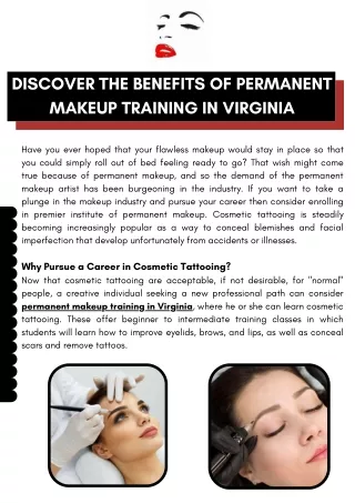 Discover the Benefits of Permanent Makeup Training in Virginia