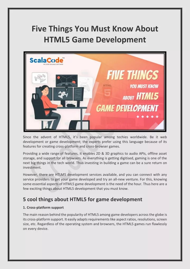 five things you must know about html5 game