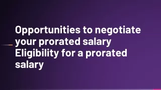 prorated salary