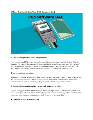 6 major benefits of point of sale pos systems