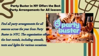 Party Buster in NY Offers the Best Party Arrangements for All Seasons