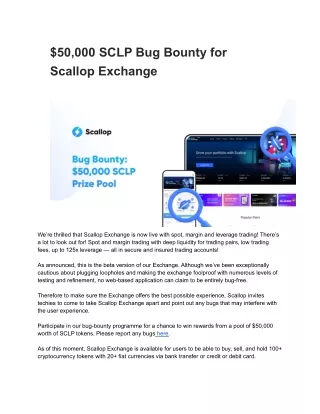 Bug Bounty for Scallop Exchange: $50,000 SCLP