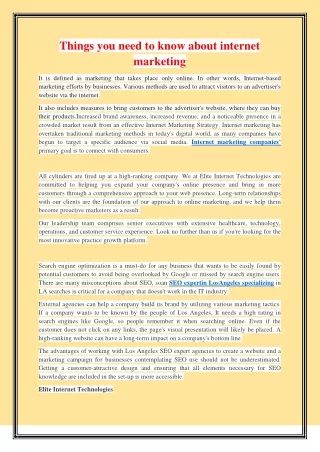 things you need to know about internet marketing