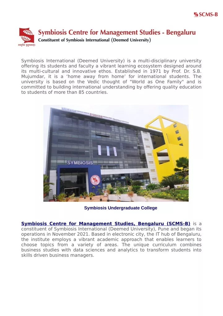 symbiosis international deemed university