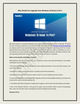 why should you upgrade from windows 10 home to pro