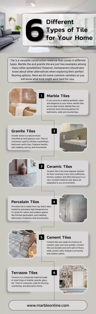 6 Different Types of Tile for Your Home