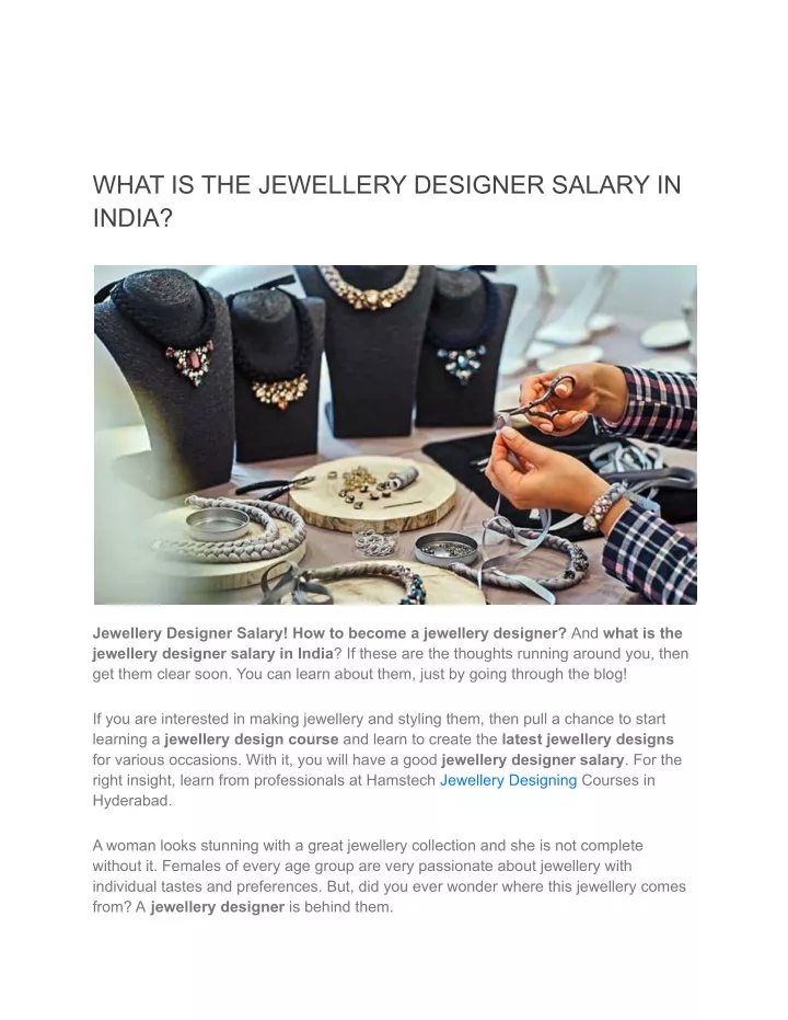 what is the jewellery designer salary in india