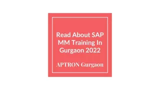 read about sap mm training in gurgaon 2022