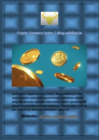 Crypto Currency Index  Blog.wildbet.io