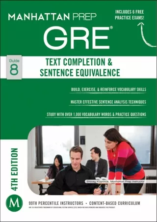 EPUB GRE Text Completion  Sentence Equivalence Manhattan Prep GRE Strategy