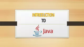 INTRODUCTION TO JAVA