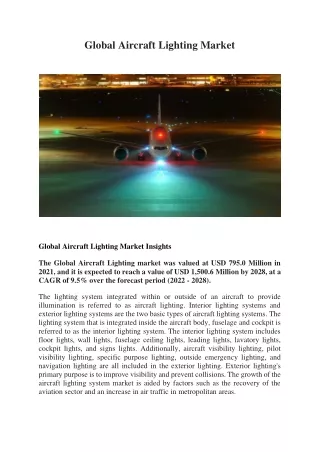 global aircraft lighting market